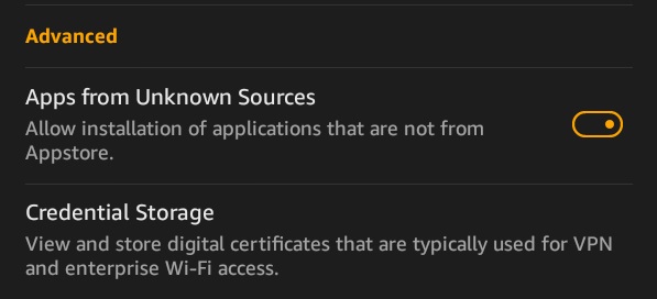 Alternative App Stores For Kindle Fire: Allow Installation from Unknown Sources