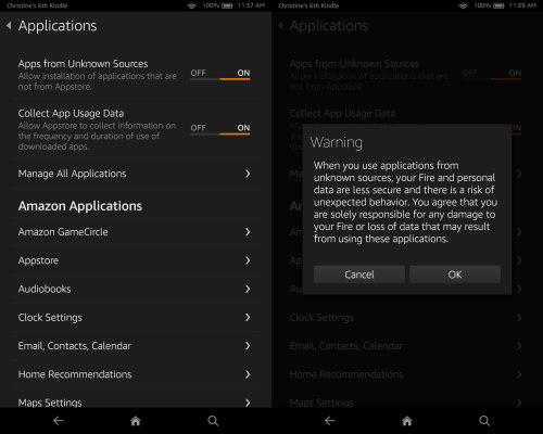 Install Android Apps on Kindle Fire: Allowing Installation from Unknown Sources